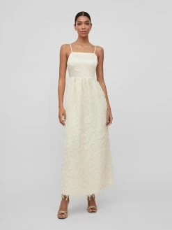 Vila Avondjurken Avondjurk Vella Dames Ecru -Vila 1ea304429a6c47a4e40aada77f0a9d97