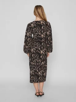 Vila Maxi Jurken Jurk Dames Bruin / Zwart -Vila 1f81acb68c716916c87316a55f66f529 scaled