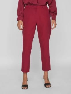 Vila Pantalons Regular Broek Dames Rood -Vila 2056756a55512466a0b75666280468d4