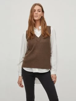 Vila Fijngebreide Truien Trui Dames Bruin 10 Vila Fijngebreide Truien Trui Dames Bruin -Vila 216c2196660722009fc2803374695e82