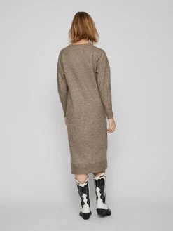 Vila Gebreide Jurken Gebreide Jurk Mathilda Dames Bruin Gemêleerd -Vila 21724238b34e8bc66a03b66845b38673