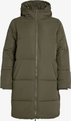 Vila Wintermantels Wintermantel Dames Groen