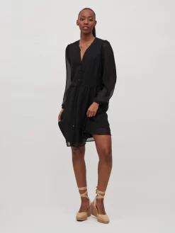 Vila Blousejurken Blousejurk Dames Zwart -Vila 2359b1a8382cbed8bcb0ab6e93548127 scaled