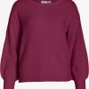 Vila Fijngebreide Truien Trui Dames Merlot