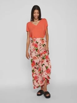 Vila Maxi Rokken Rok Mese Dames Pink -Vila 266b869708466841862d13bcef7fcd36