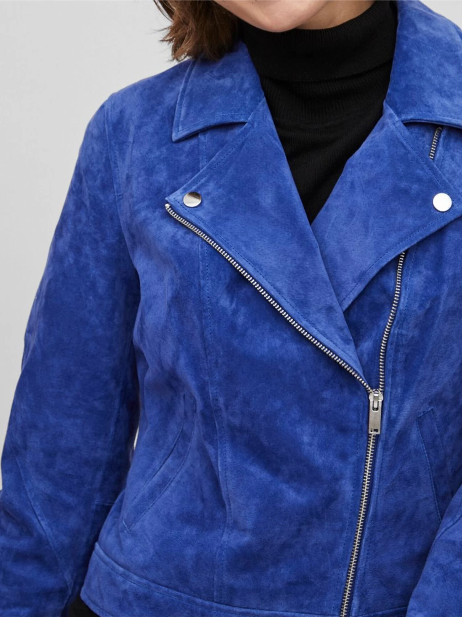 Vila Leren Jassen Tussenjas Dames Blauw 7 Vila Leren Jassen Tussenjas Dames Blauw - Afbeelding 7