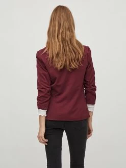 Vila Klassieke Blazers Blazers Her Dames Wijnrood -Vila 27da4df53fe9997249cb9bcbf1d9dc3d