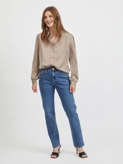 Vila Overhemden Blouse Dames Lichtbeige -Vila 28664963c9b5e7f67aae438af52a9afd