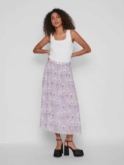 Vila Maxi Rokken Rok Ingrid Dames Pastellila -Vila 2871a30d410f2e6aa8011ed7e2bee984