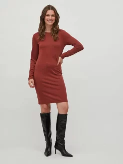 Vila Jerseyjurken Jurk Dames Roestrood -Vila 28b175bcaab3432c4a5215300f9943fe scaled