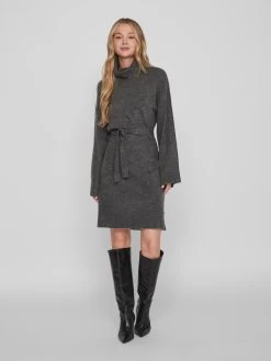 Vila Gebreide Jurken Gebreide Jurk Malina Dames Donkergrijs -Vila 28b227b5bb0cffc05931874e9ef0eceb