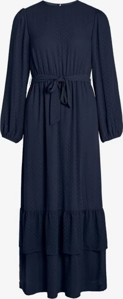 Vila Maxi Jurken Jurk DOBBY Dames Navy