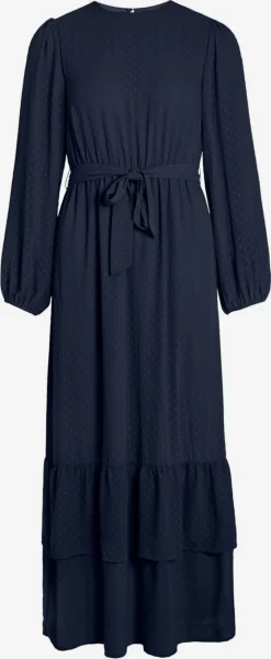 Vila Maxi Jurken Jurk DOBBY Dames Navy