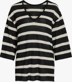 Vila Shirts Met 3/4 Mouw Shirt Dames Beige / Zwart