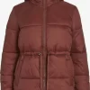 Vila Winterjassen Winterjas Petite Dames Bruin