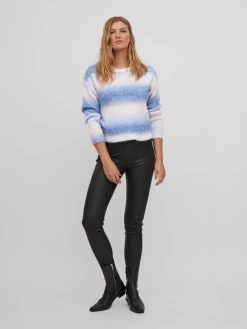 Vila Fijngebreide Truien Trui Ziena Dames Blauw -Vila 2a145b06b894e797cbbe52573c4c52ea