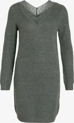 Vila Gebreide Jurken Gebreide Jurk Glacy Dames Donkergroen