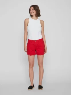 Vila Denim Shorts Regular Jeans Dames Vuurrood -Vila 2a9ec963ee5586771601e4a665a9e98f scaled
