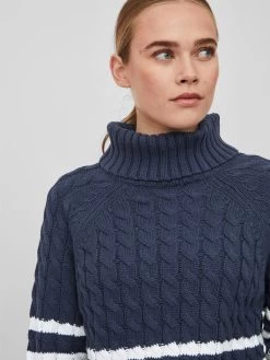 Vila Coltruien Trui Emmalina Dames Navy -Vila 2b09596bd0809c59d14783b6b0385b15