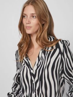 Vila Blouseshirts Blouse Fini Dames Zwart / Wolwit -Vila 2b748b4be37b9aa4fb7eba59373bfbbe