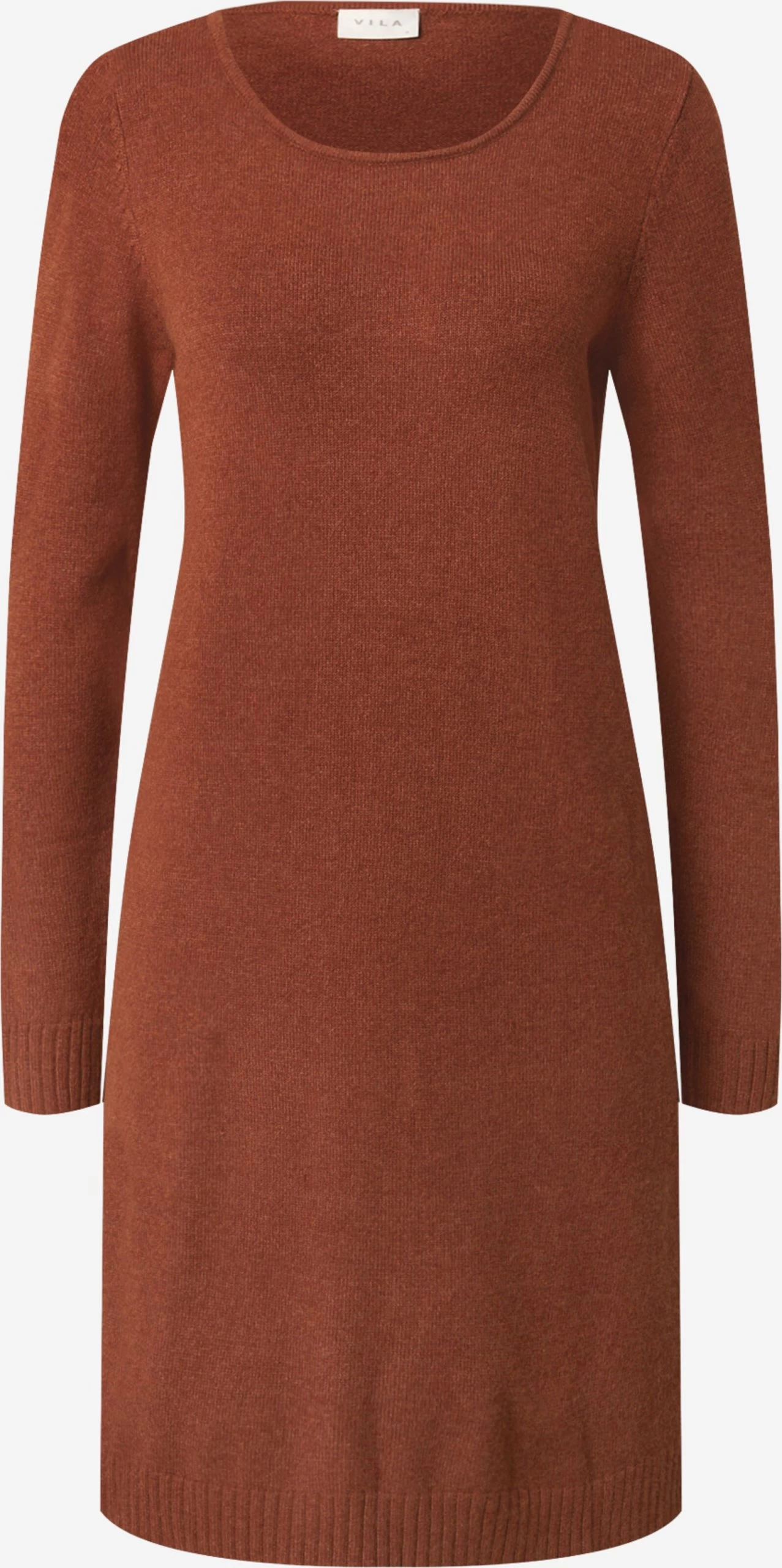 Vila Gebreide Jurken Gebreide Jurk Dames Oker 1 Vila Gebreide Jurken Gebreide Jurk Dames Oker