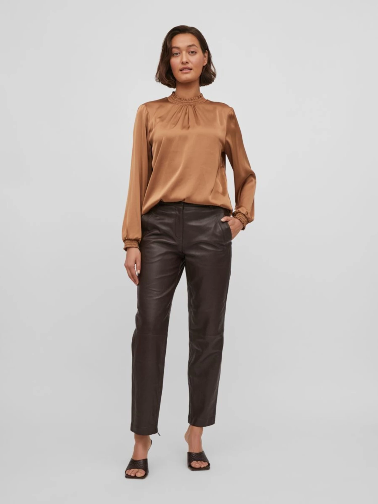 Vila Blouseshirts Blouse Dames Bruin 5 Vila Blouseshirts Blouse Dames Bruin - Afbeelding 5