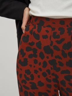 Vila Bandplooibroeken Loosefit Bandplooibroek Eva Aya Dames Donkerrood -Vila 2ca4a6f4bc59fb6c0f0f221c81af1a25