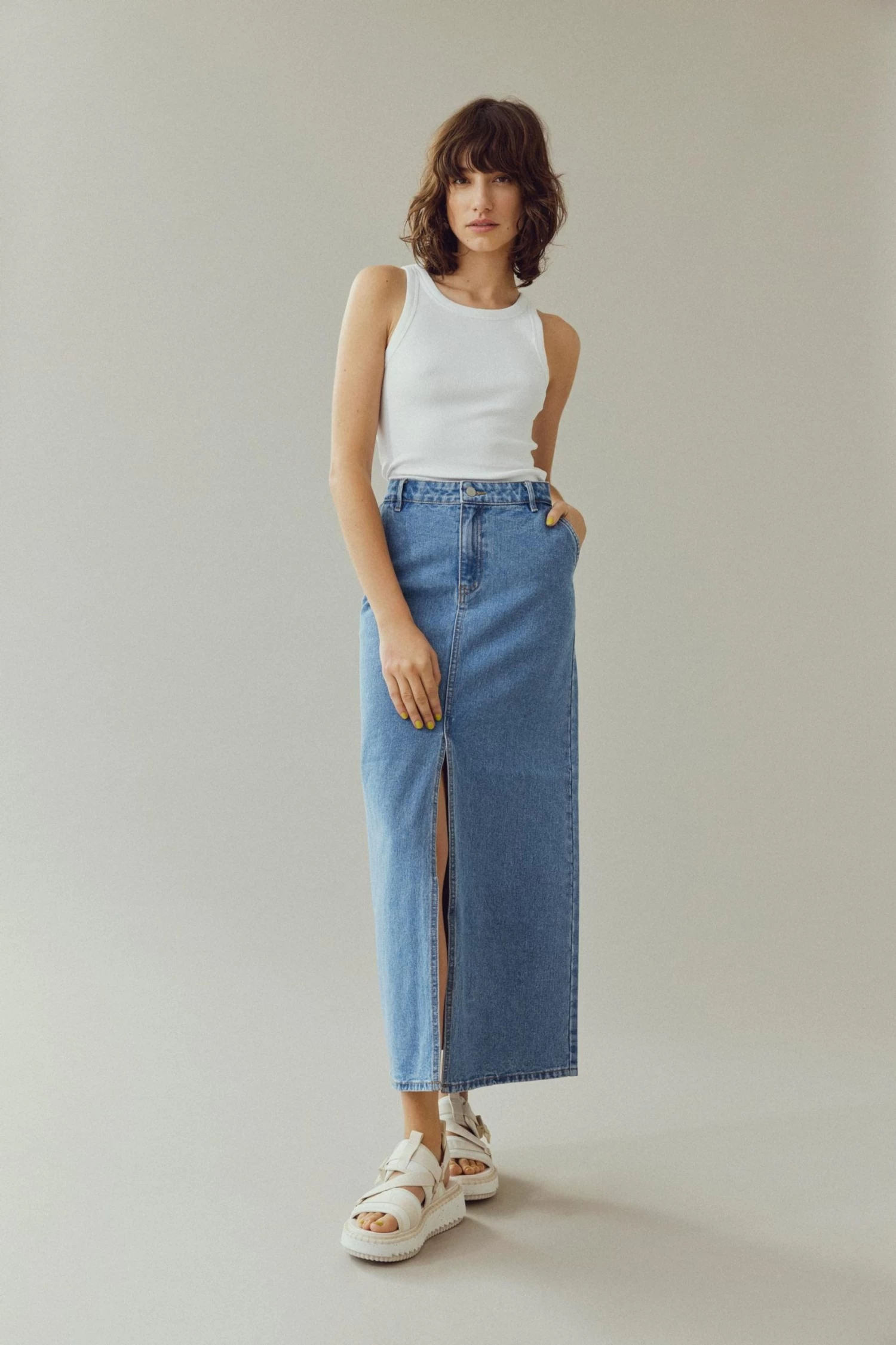 Vila Maxi Rokken Rok KIRA Dames Blauw 3 Vila Maxi Rokken Rok KIRA Dames Blauw - Afbeelding 3