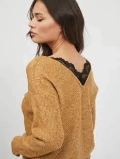 Vila Fijngebreide Truien Trui Dames Bruin -Vila 2d0f01d0b4a9a84c614a96d8a3ef3375