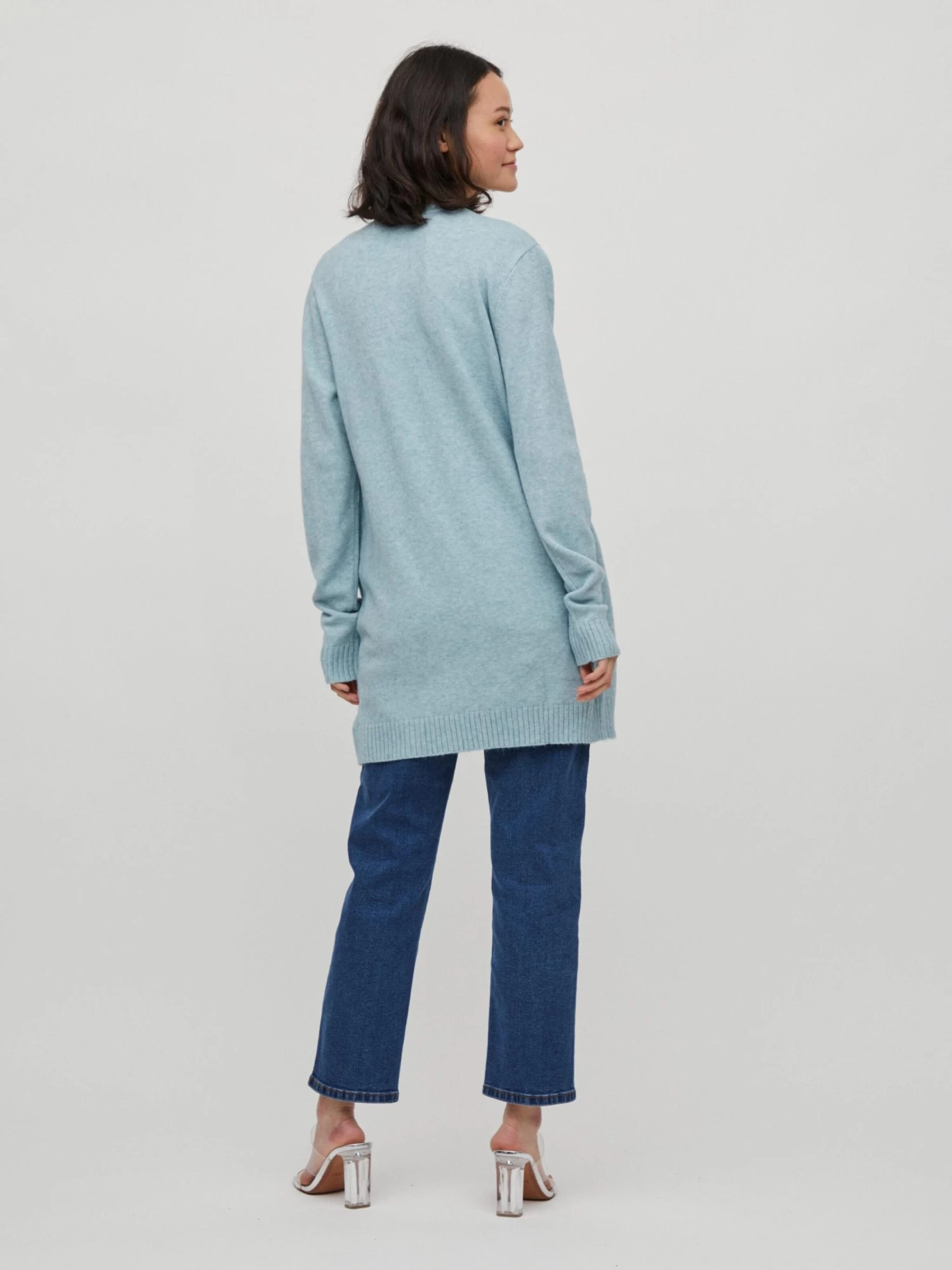 Vila Vesten Gebreid Vest Ril Dames Blauw 4 Vila Vesten Gebreid Vest Ril Dames Blauw - Afbeelding 4