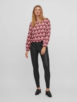 Vila Blouseshirts Blouse LISE Dames Vuurrood -Vila 2d809673de5a5b3bbbcc6da0bf3922fe