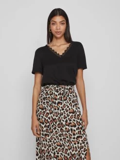 Vila Kanten Blouses Blouse Sommi Dames Zwart -Vila 2d9e3876d811bb7b8a95f858d1e51d4e