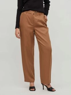 Vila Pantalons Wide Leg Broek Dames Lichtbruin -Vila 2e0e3d6f1db9dba92f5c257b69dd5a25