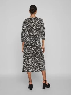 Vila Midi Jurken Jurk Steffi Zafia Dames Zwart -Vila 2e3c1d2315ee9a4579271f3490045a7a