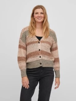 Vila Vesten Gebreid Vest ABRIL Dames Bruin / Cappuccino -Vila 2e494c86d849715178880e8cde8f56b3