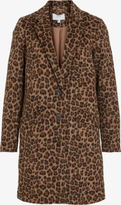 Vila Korte Mantels Tussenmantel Etana Dames Karamel / Chocoladebruin