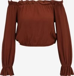 Vila Longsleeves Shirt Dames Bruin