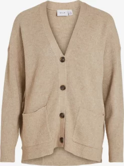 Vila Vesten Gebreid Vest RIL Dames Sand