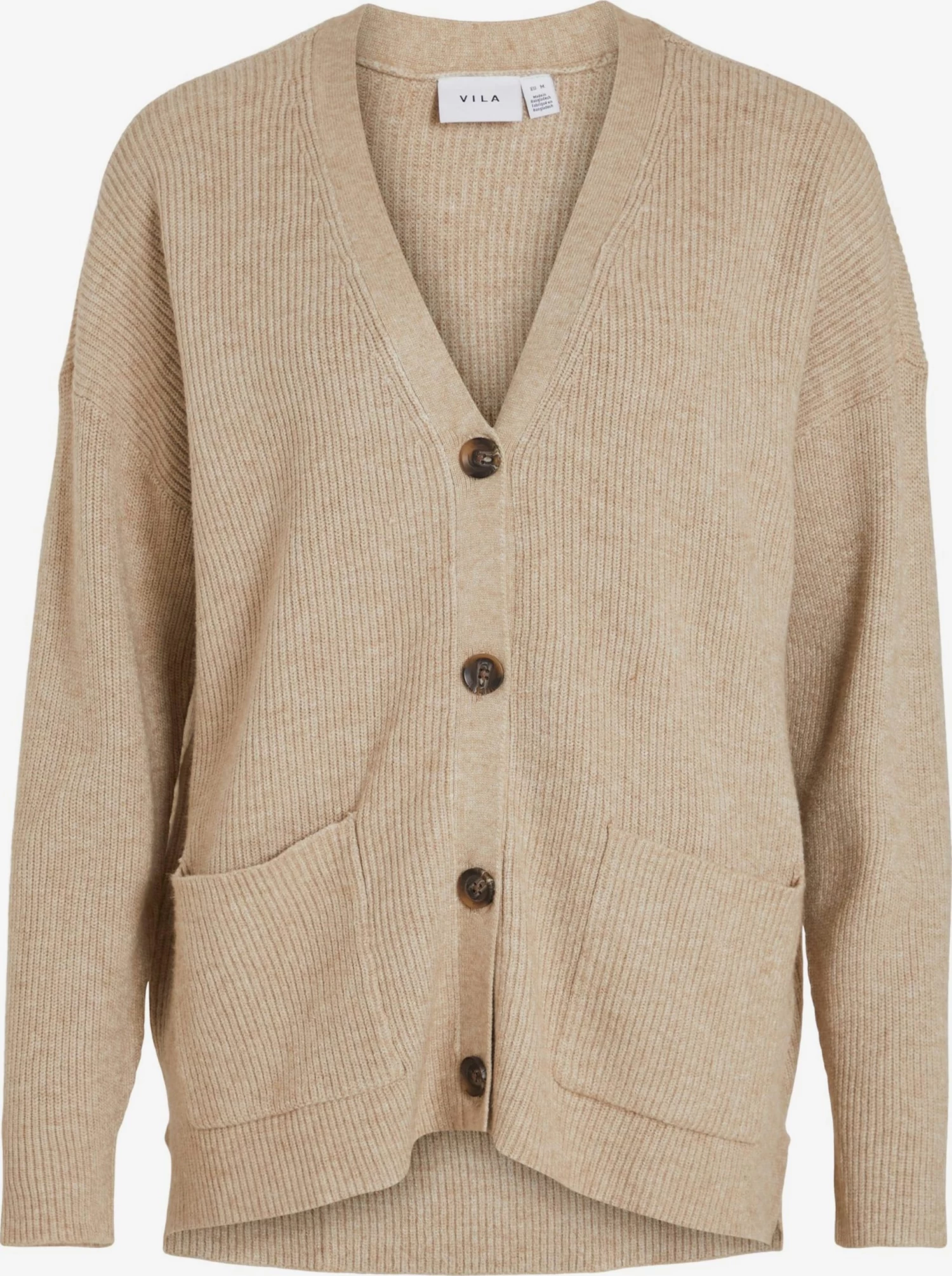 Vila Vesten Gebreid Vest RIL Dames Sand 1 Vila Vesten Gebreid Vest RIL Dames Sand