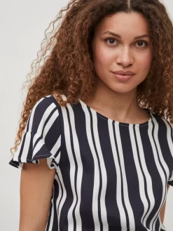 Vila Blouses Met Korte Mouw Blouse Billy Dames Donkerblauw / Wit -Vila 2fbf5eefedee21255360e5ff17f8551f scaled