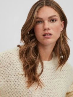 Vila Fijngebreide Truien Trui Liana Dames Crème -Vila 2fe4fdec1e606d4d6d697ab646604f1b