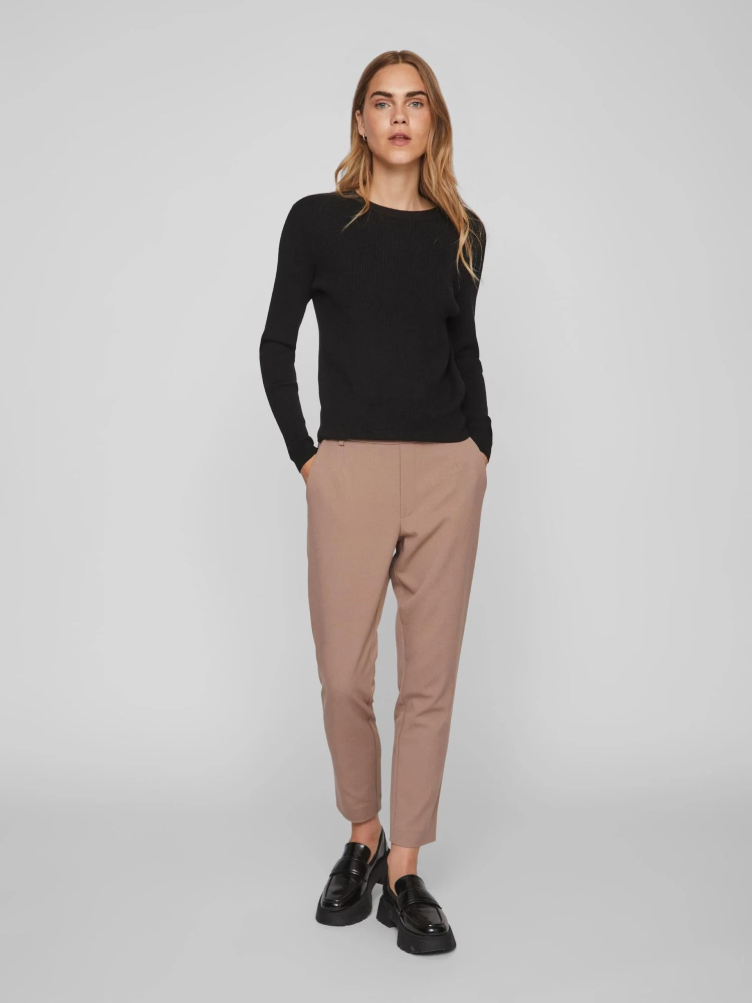 Vila Basic Truien Trui Comfy Dames Zwart 4 Vila Basic Truien Trui Comfy Dames Zwart - Afbeelding 4