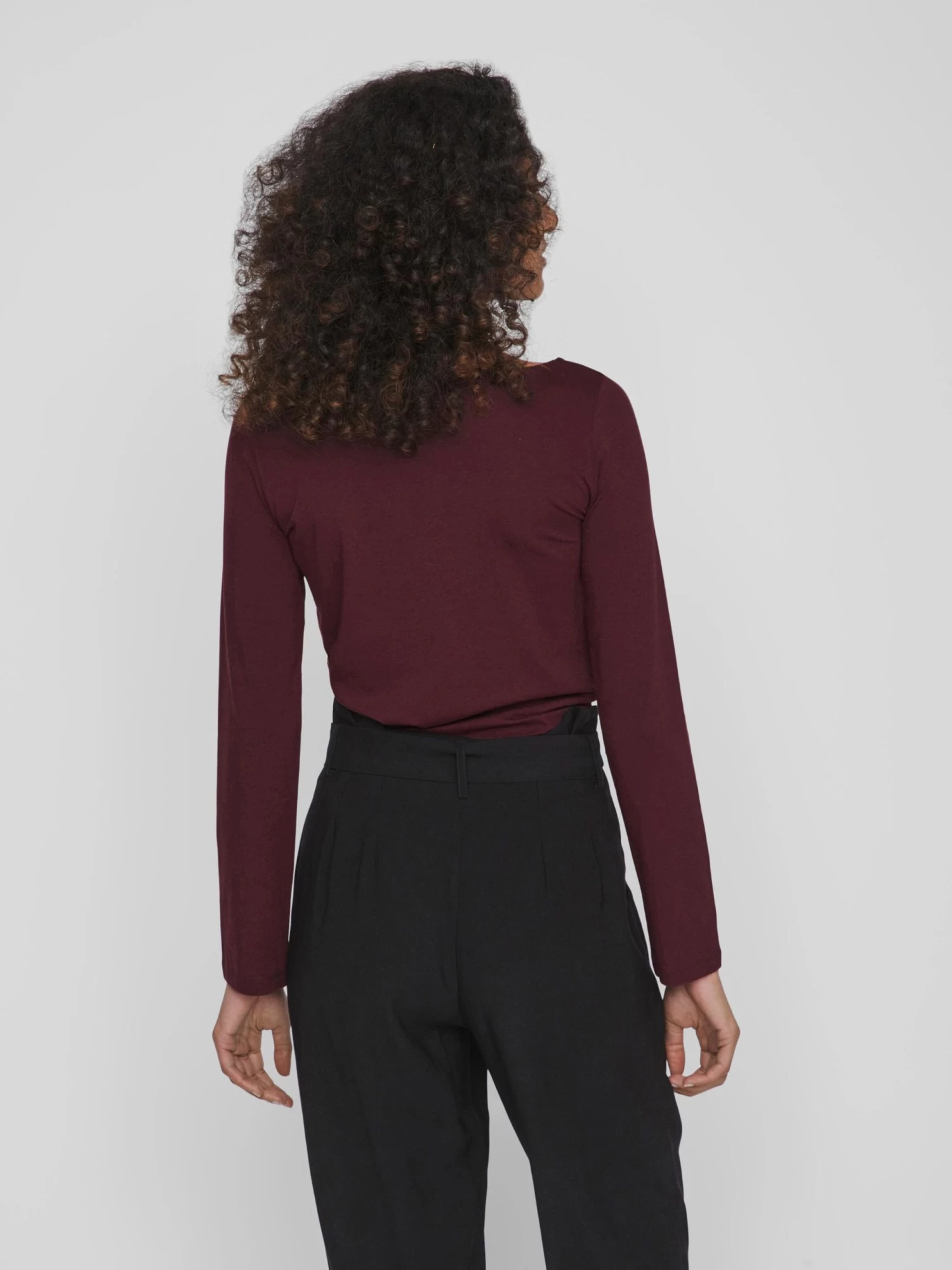 Vila Longsleeves Shirt EMILIE Dames Wijnrood 5 Vila Longsleeves Shirt EMILIE Dames Wijnrood - Afbeelding 5