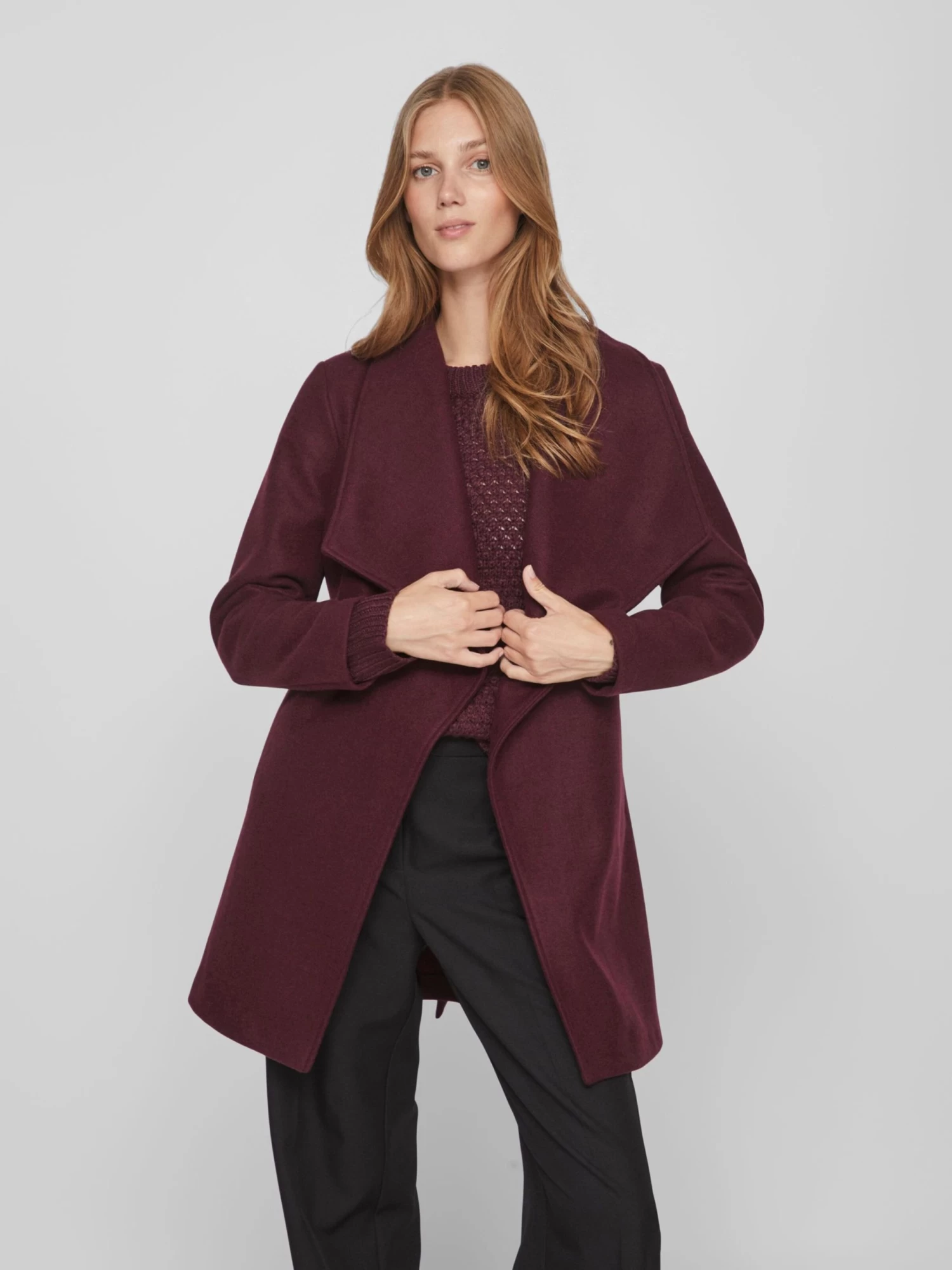 Vila Tussenmantels Tussenmantel Dames Karmijnrood 3 Vila Tussenmantels Tussenmantel Dames Karmijnrood - Afbeelding 3