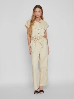 Vila Lange Jumpsuits Jumpsuit Tilo Dames Ecru -Vila 3115d2b4f0e7af684f0761293c19781a