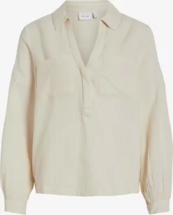 Vila Blouseshirts Blouse Lania Dames Crème