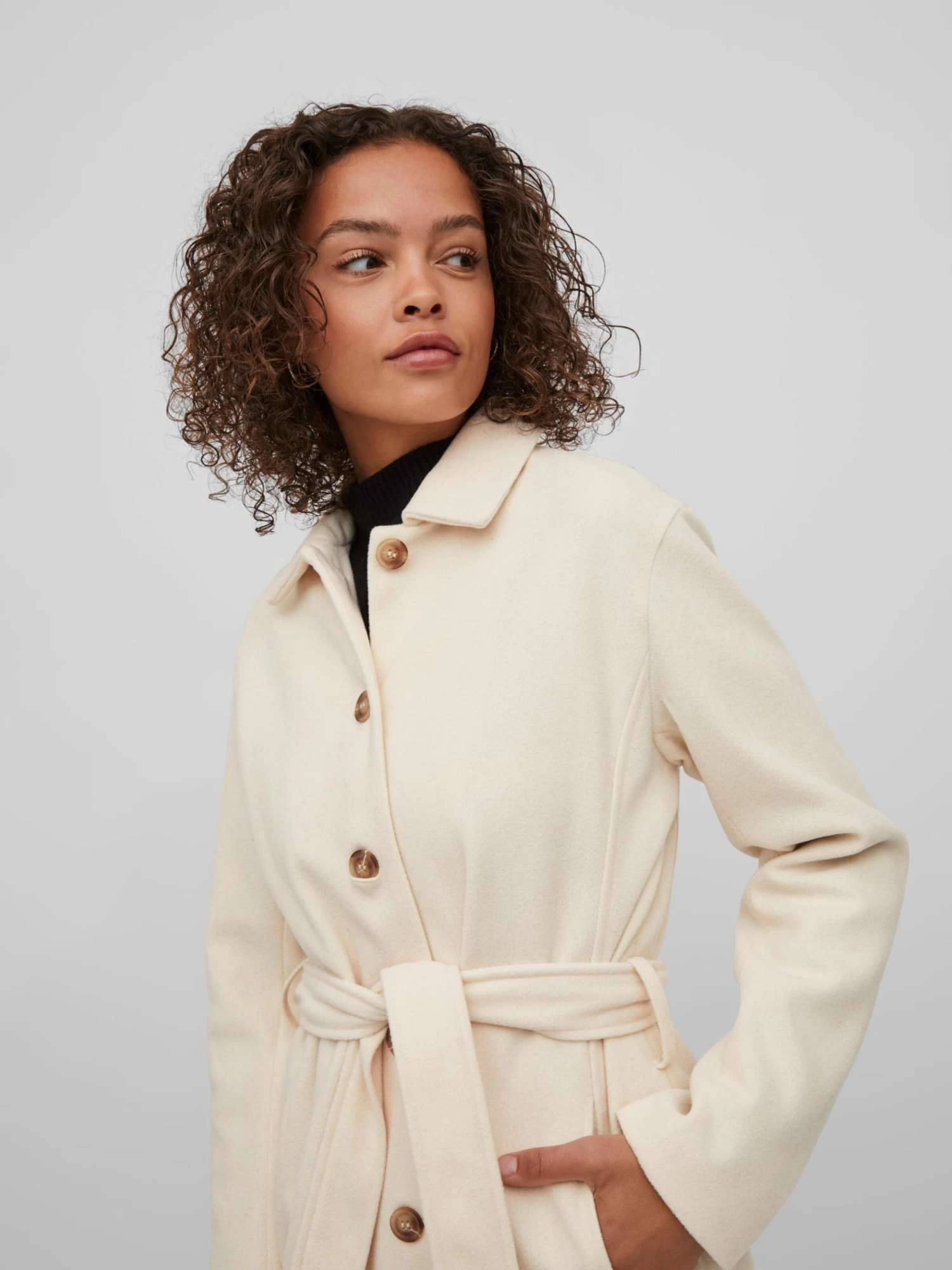 Vila Tussenmantels Tussenmantel Dames Crème 6 Vila Tussenmantels Tussenmantel Dames Crème - Afbeelding 6