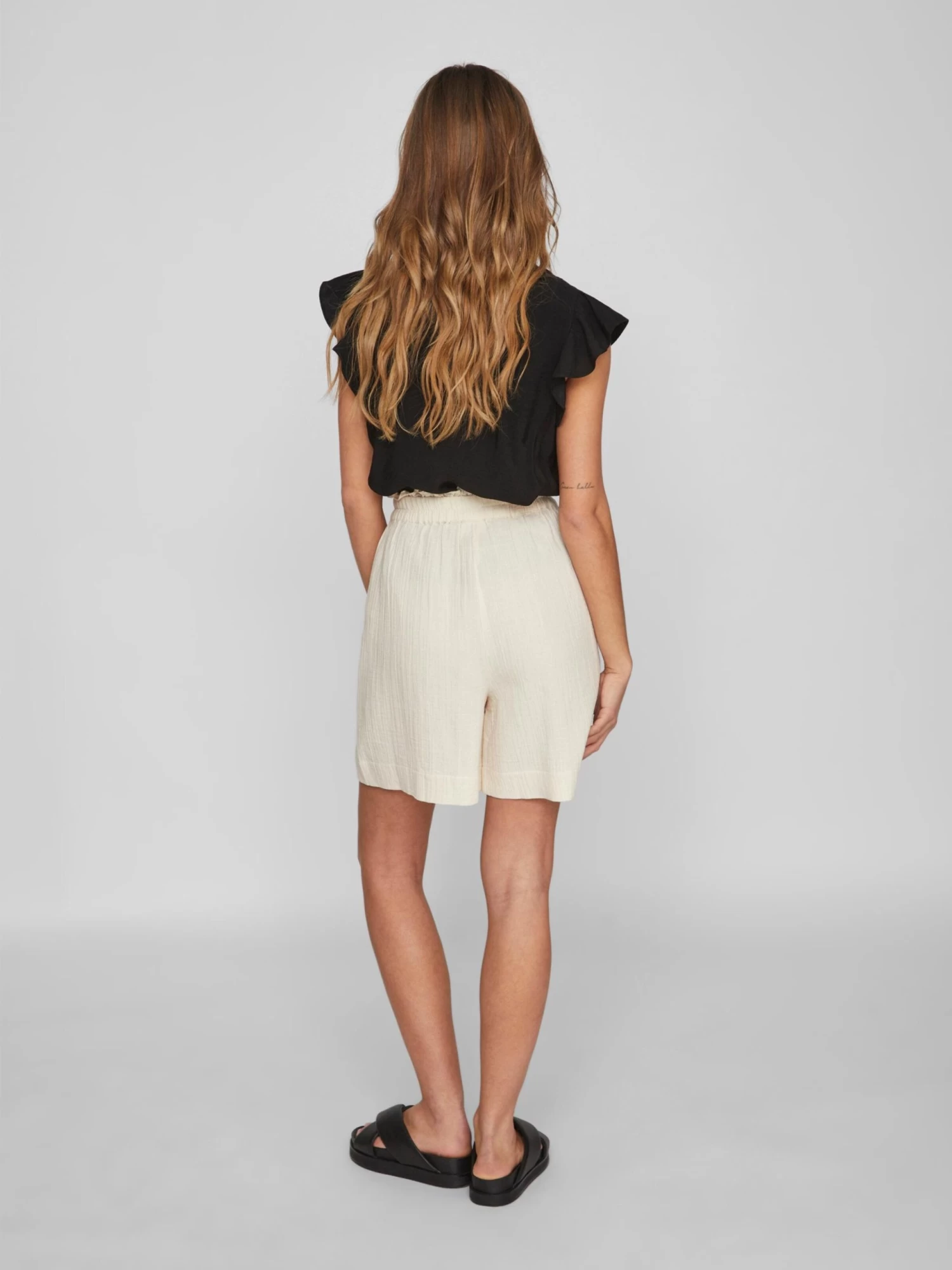 Vila Shorts Loosefit Broek Lania Dames Taupe 6 Vila Shorts Loosefit Broek Lania Dames Taupe - Afbeelding 6