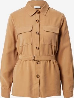 Vila Overhemden Blouse Dames Lichtbruin