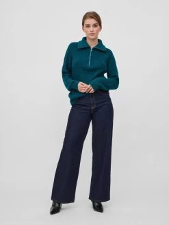 Vila Coltruien Trui Booba Dames Blauw -Vila 3376e6901d926ea45aff03d4d67c8458